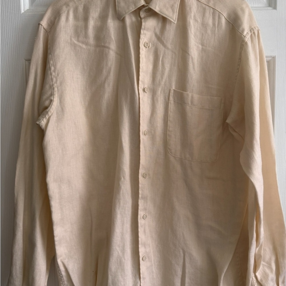 Claiborne Cream Casual Button Down Shirt